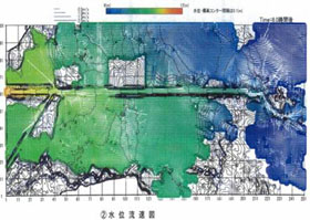 二次元氾濫流モデル出力例